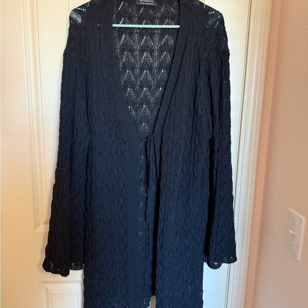 BloomChic Charcoal Knit Cardigan